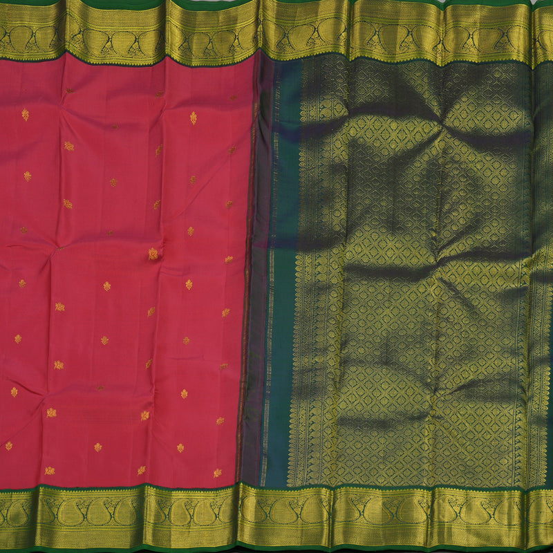 Hayagrivas Handloom Pure Kanjivaram Silk Saree in Majestic Red KBE793H4-2