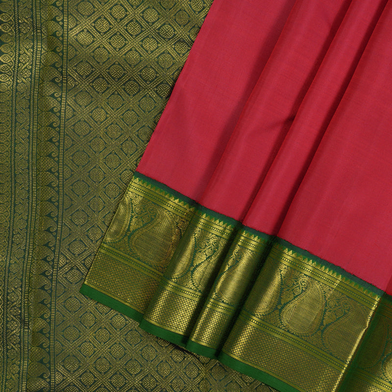 Hayagrivas Handloom Pure Kanjivaram Silk Saree in Majestic Red KBE793H4-2