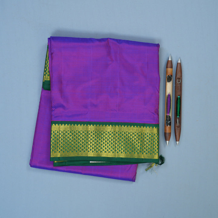 Hayagrivas Handloom Ten Yards Silk Saree with Dark Green Border KBE793H9-1