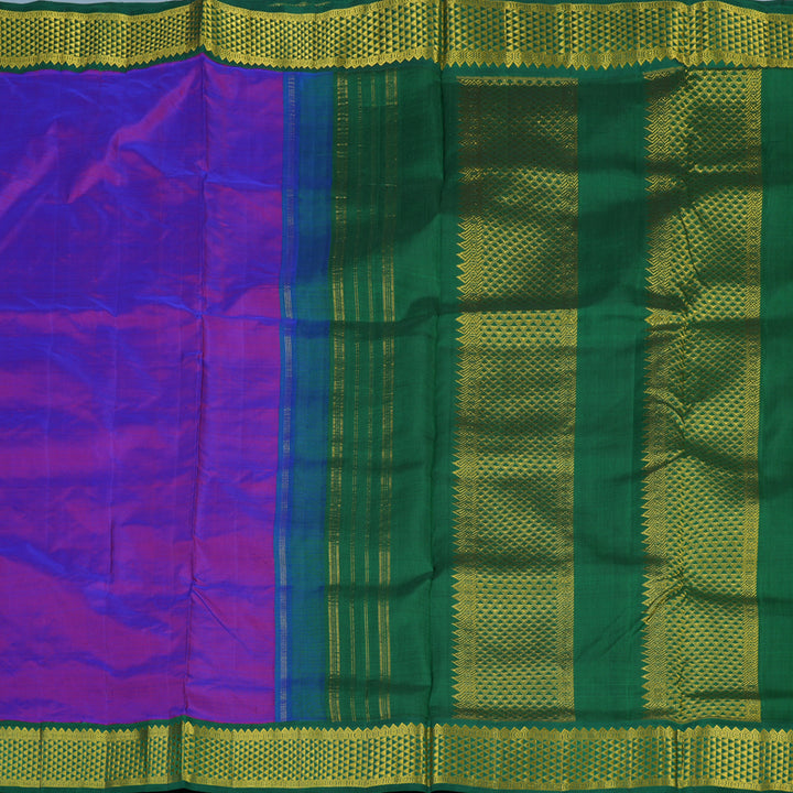Hayagrivas Handloom Ten Yards Silk Saree with Dark Green Border KBE793H9-1