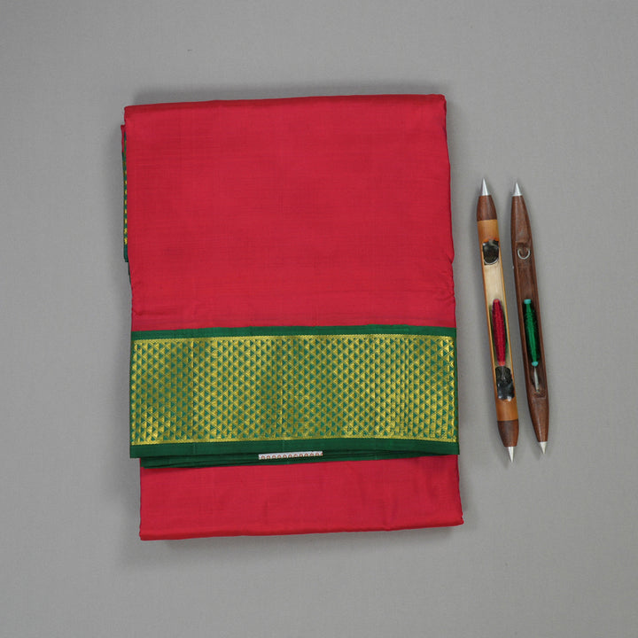 Hayagrivas Handloom Red Ten Yards Silk Madisar KBE793H9-2