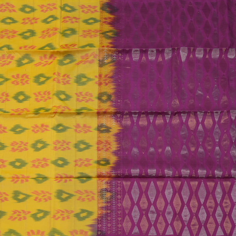 Hayagrivas Handloom Mango Yellow Soft Silk Saree KBE794H1-3