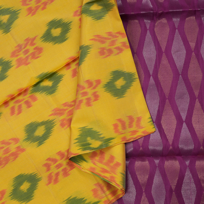 Hayagrivas Handloom Mango Yellow Soft Silk Saree KBE794H1-3