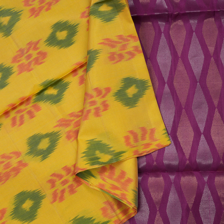 Hayagrivas Handloom Mango Yellow Soft Silk Saree KBE794H1-3
