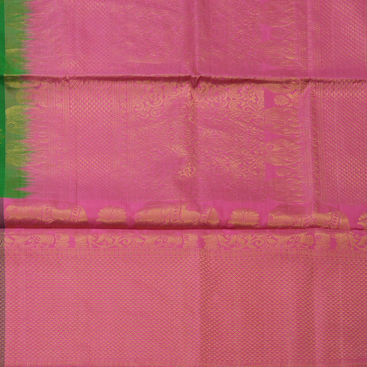 Hayagrivas Handloom Dark Green Pure Soft Silk Saree with Wine Purple Border KBE794H6-4