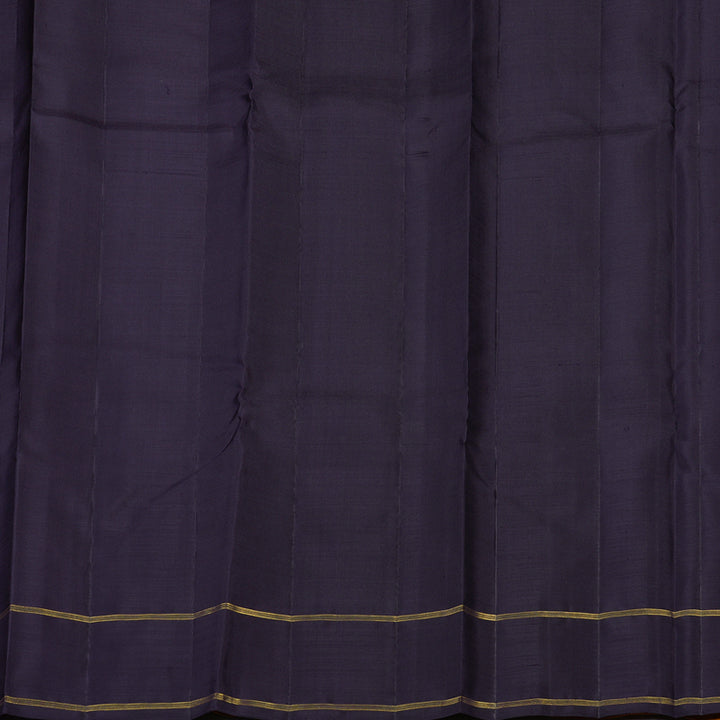 Hayagrivas Handloom Kanjivaram silk saree in Mustard yellow with Nagapzham Borderless KBE7D3-1