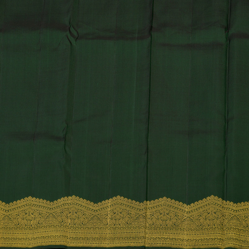 Hayagrivas Handloom Bottle Green Kanjivaram Silk Saree KBE804H2-1