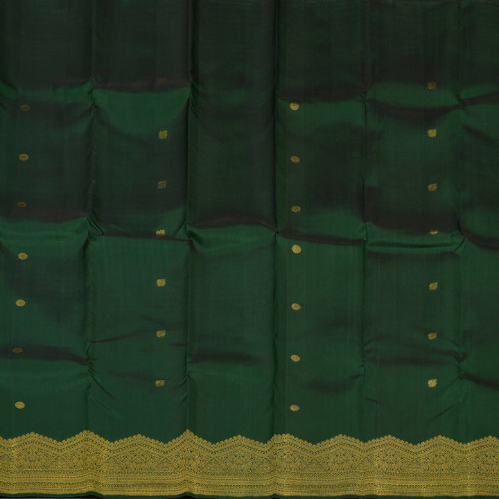 Hayagrivas Handloom Bottle Green Kanjivaram Silk Saree KBE804H2-1