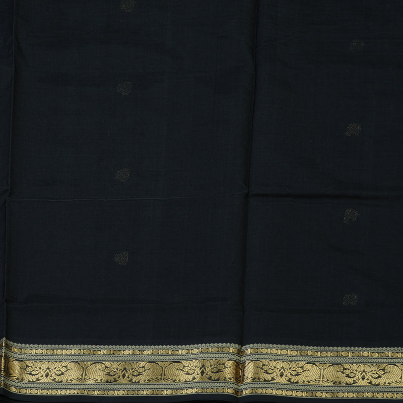 Hayagrivas Black Pure Silk Cotton Saree KBE805H3-8