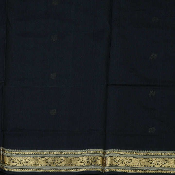 Hayagrivas Black Pure Silk Cotton Saree KBE805H3-8