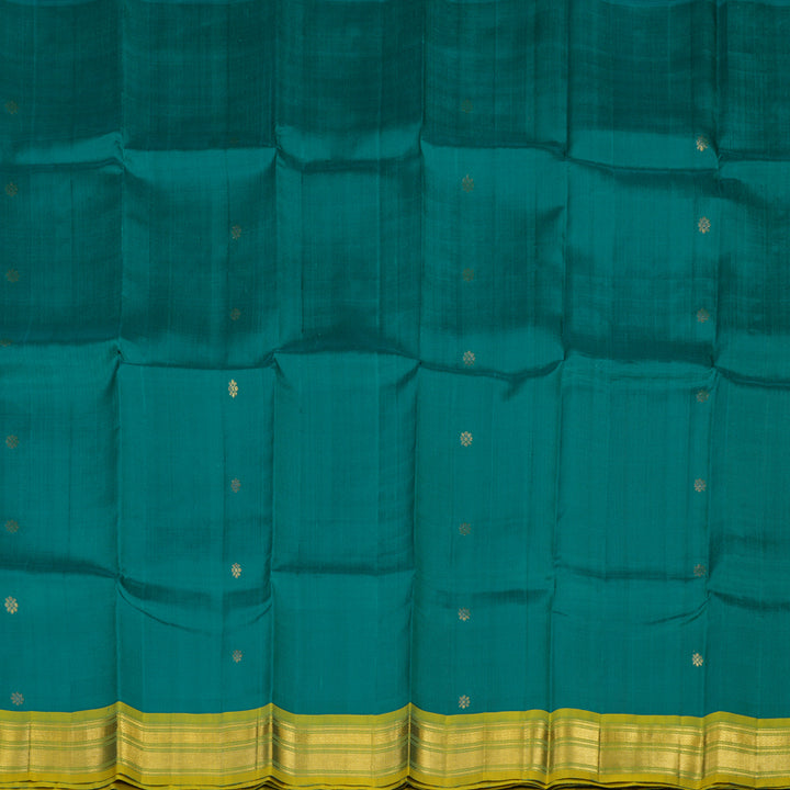 Hayagrivas Rama Green Pure One-sided Border Kanjivaram Silk saree KBE806H3-12