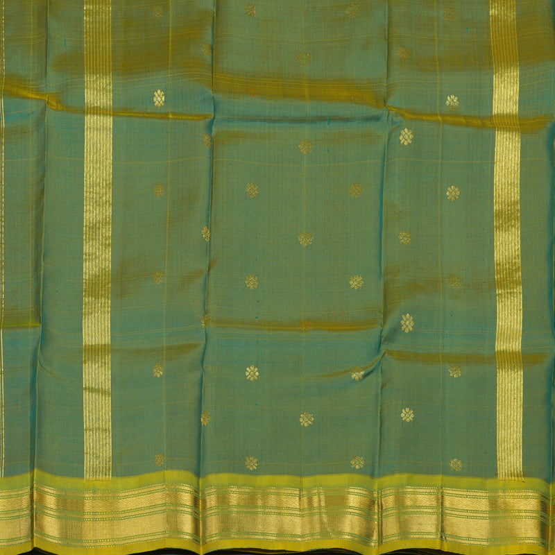 Hayagrivas Rama Green Pure One-sided Border Kanjivaram Silk saree KBE806H3-12
