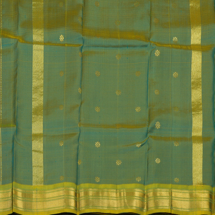 Hayagrivas Rama Green Pure One-sided Border Kanjivaram Silk saree KBE806H3-12