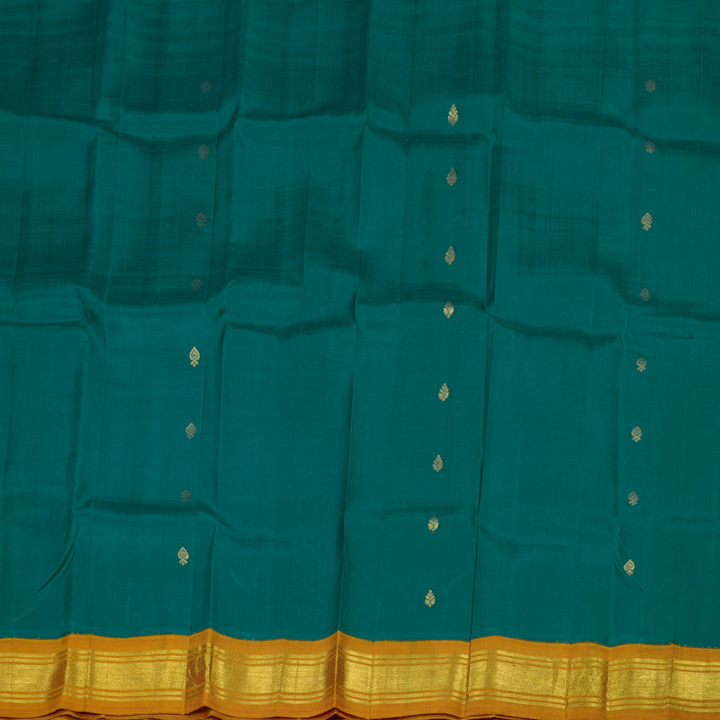 Hayagrivas Emerald Green One side border Kanjivaram Silk Saree KBE807H1-12