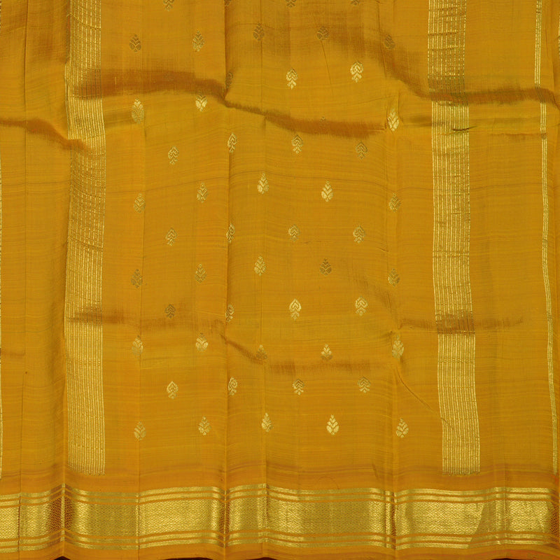 Hayagrivas Emerald Green One side border Kanjivaram Silk Saree KBE807H1-12