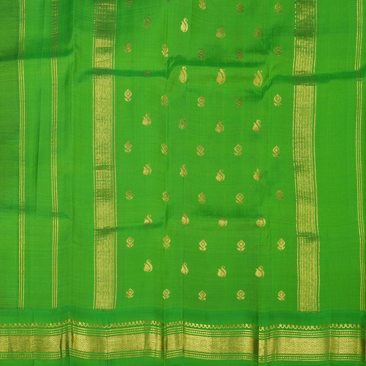 Hayagrivas Wine Maroon Pure One Side Border Silk Saree with Parrot Green border KBE807H1-59