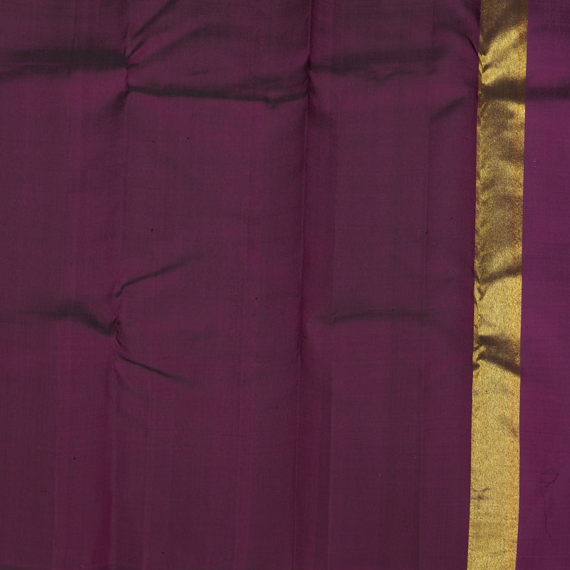 Hayagrivas Handloom Kanjivaram Silk Saree in Deep Violet with Temple Border KBE808H2-1
