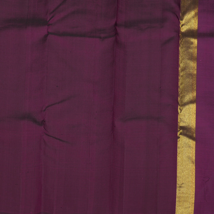 Hayagrivas Handloom Kanjivaram Silk Saree in Deep Violet with Temple Border KBE808H2-1