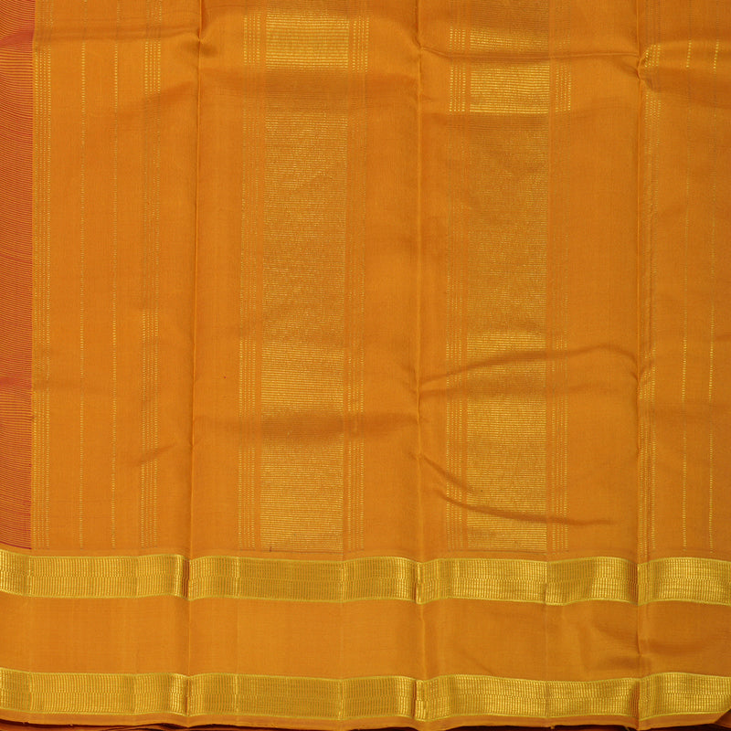Hayagrivas Handloom Maroon Kanjivaram Silk Saree with Mustard Yellow border KBE808H3-1