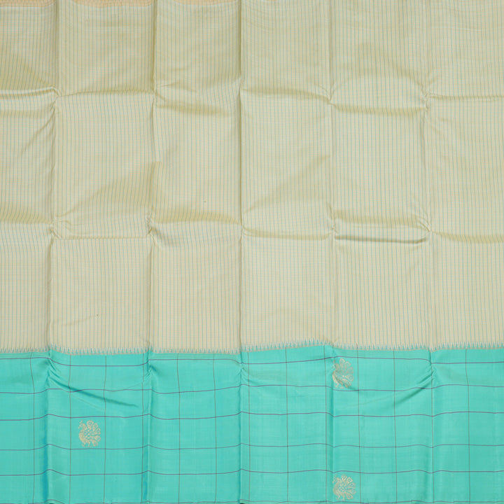 Hayagrivas Handloom Pure Kanjivaram Silk Saree in Soft Half Sandal KBE816H7-1