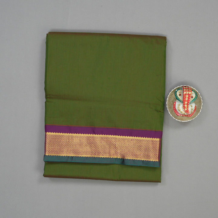 Hayagrivas Manthalir Kanjivaram Ten Yards Semi-Silk Saree with Violet Border KBE817H10-4