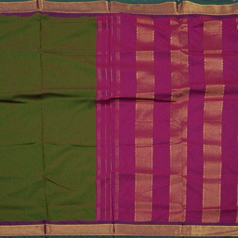 Hayagrivas Manthalir Kanjivaram Ten Yards Semi-Silk Saree with Violet Border KBE817H10-4