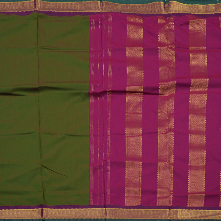 Hayagrivas Manthalir Kanjivaram Ten Yards Semi-Silk Saree with Violet Border KBE817H10-4