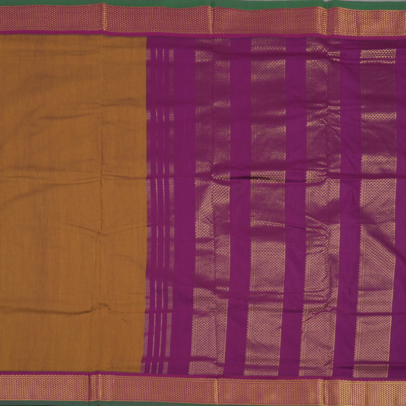 Hayagrivas Deep Gold Kanjivaram Ten Yards Semi-Silk Saree KBE817H9-7