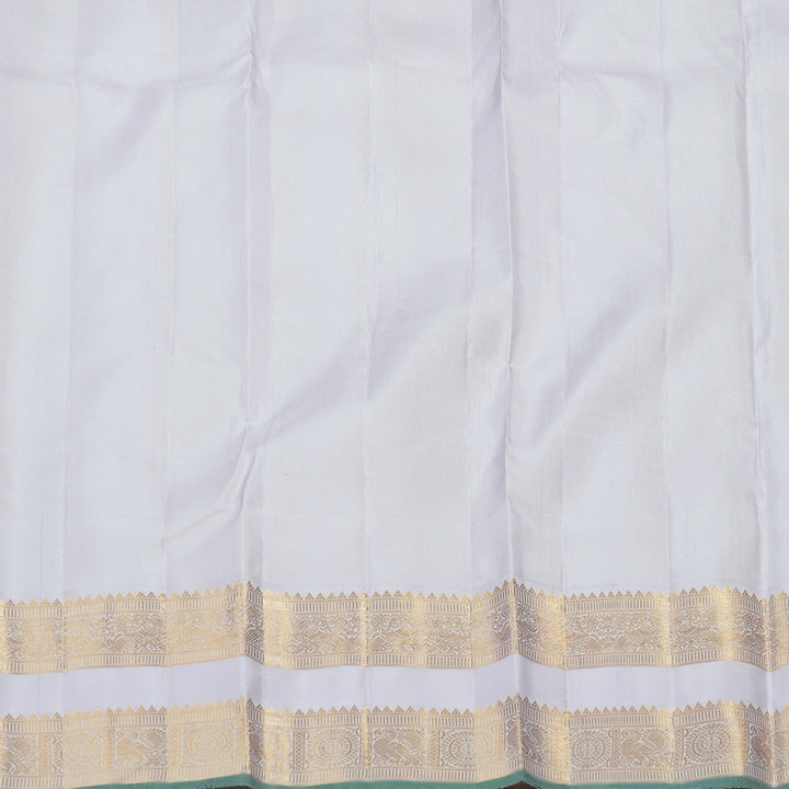 Hayagrivas Handloom Pure Kanjivaram Silk Saree in Refreshing Apple Green  KBE819H2-1