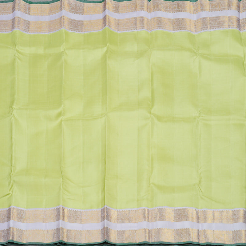 Hayagrivas Handloom Pure Kanjivaram Silk Saree in Refreshing Apple Green  KBE819H2-1