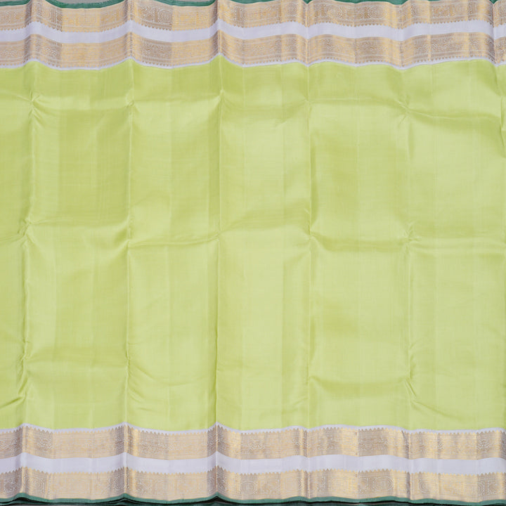 Hayagrivas Handloom Pure Kanjivaram Silk Saree in Refreshing Apple Green  KBE819H2-1
