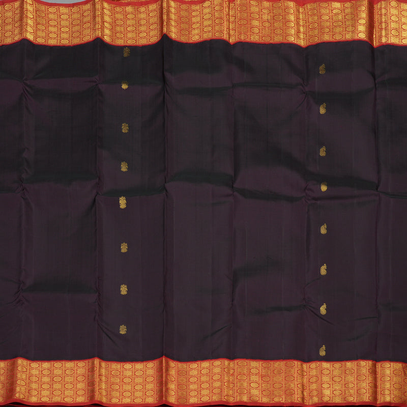 Hayagrivas Handloom Pure Kanjivaram Silk Saree in Majestic Plum Purple KBE833H1-1