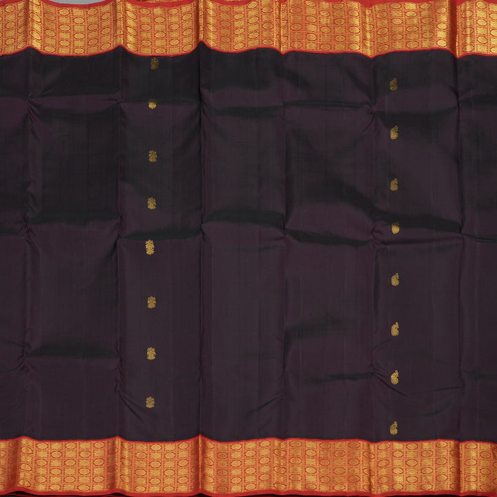 Hayagrivas Handloom Pure Kanjivaram Silk Saree in Majestic Plum Purple KBE833H1-1