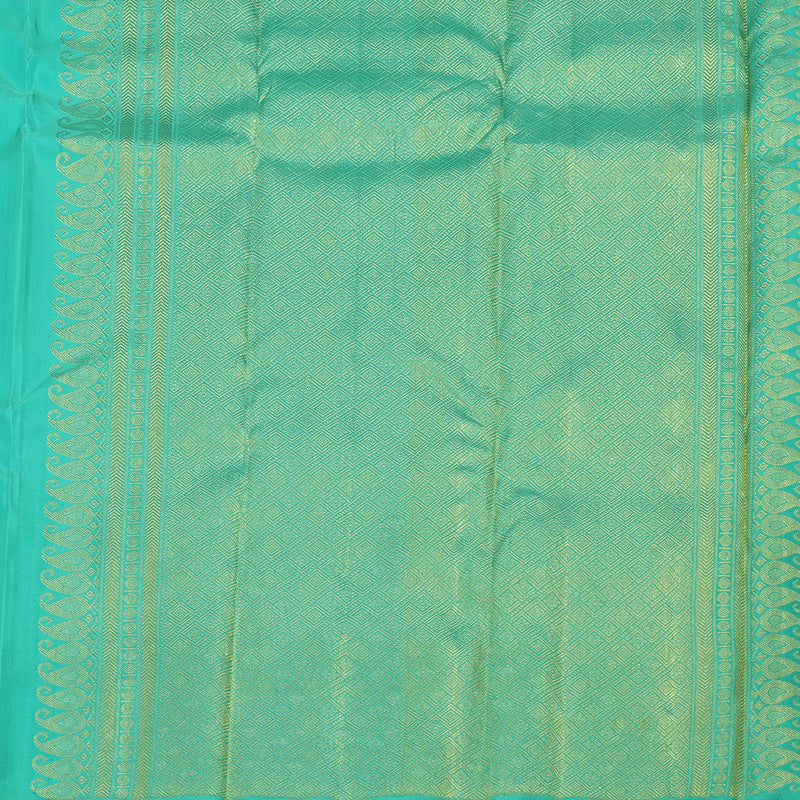 Hayagrivas Handloom Pure Kanjivaram Silk Saree in Lustrous Sea Green KBE830H1-1