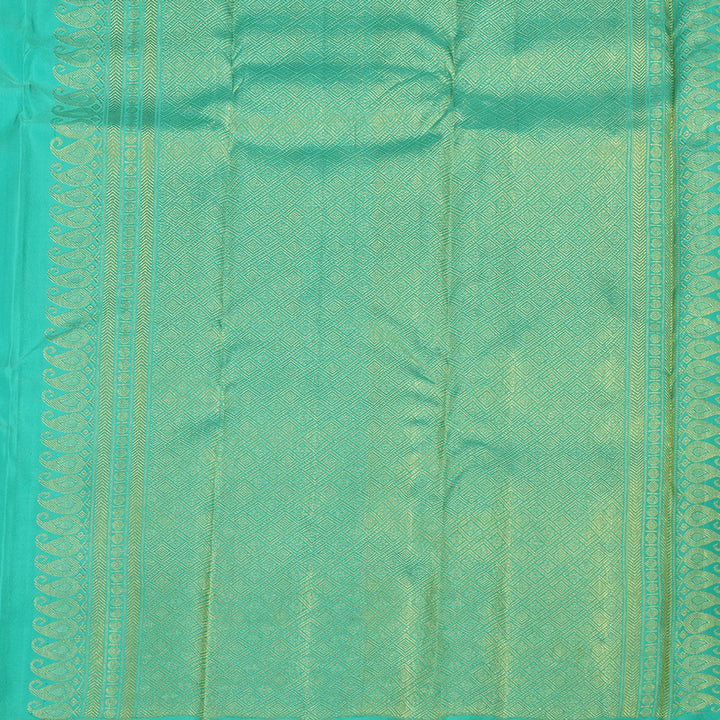 Hayagrivas Handloom Pure Kanjivaram Silk Saree in Lustrous Sea Green KBE830H1-1
