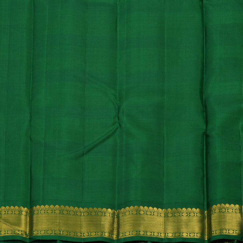 Hayagrivas Handloom Multicolour Checks Kanjivaram Silk Saree with Dark Green Border KBE836H6-1