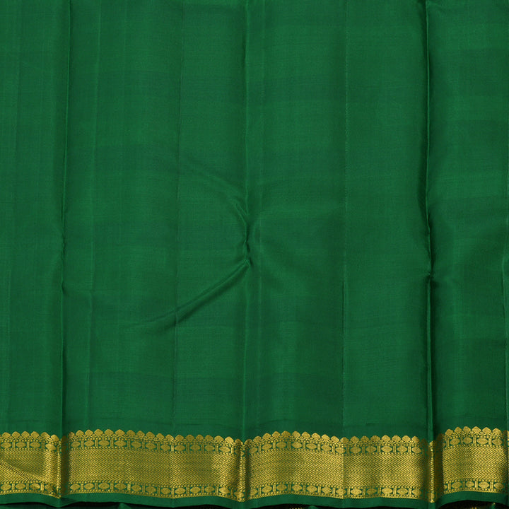 Hayagrivas Handloom Multicolour Checks Kanjivaram Silk Saree with Dark Green Border KBE836H6-1