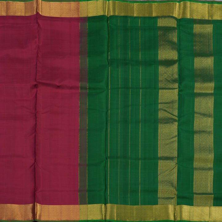 Hayagrivas Handloom Maroon Ten Yards Silk Madisar Saree KBE838H10-1