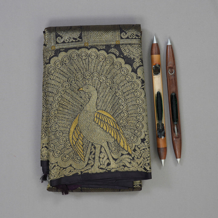 Hayagrivas Handloom Deep Nagapazham Kanjivaram Silk Saree KBE844H10-1