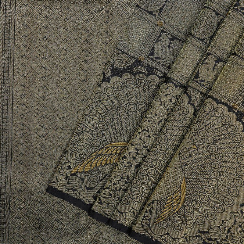 Hayagrivas Handloom Deep Nagapazham Kanjivaram Silk Saree KBE844H10-1