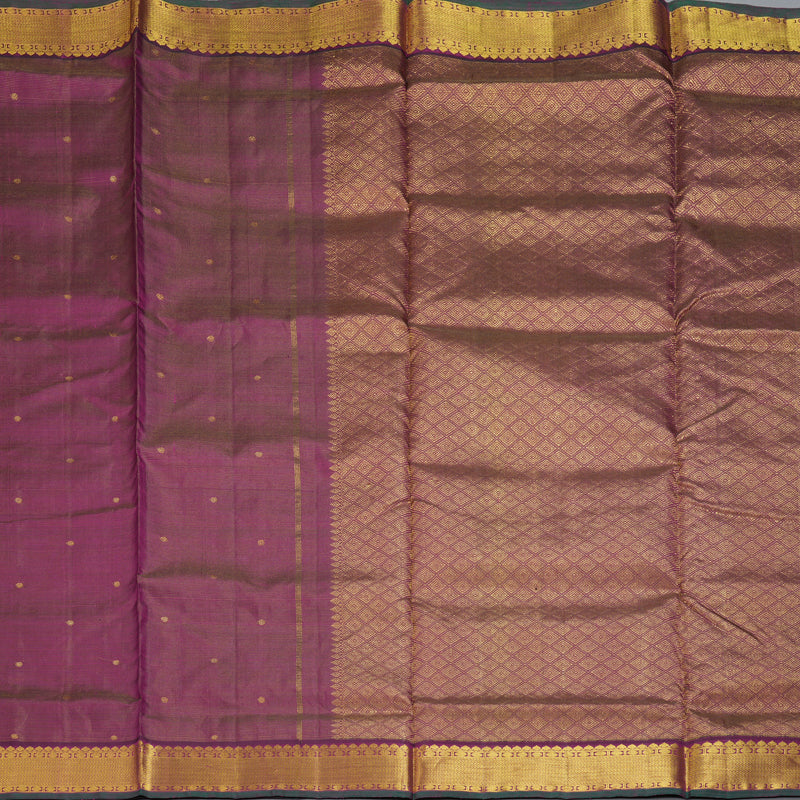 Hayagrivas Handloom Purple Ten Yards Silk Saree KBE845H10-1