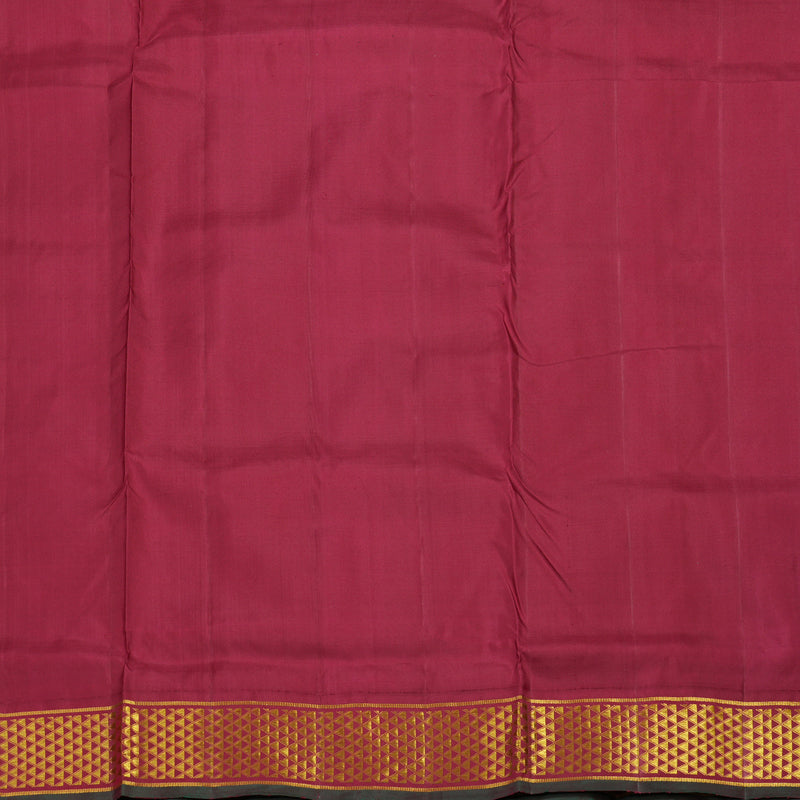 Hayagrivas Handloom Sandal Beige Kanjivaram Silk Saree with Maroon Border KBE845H13-2
