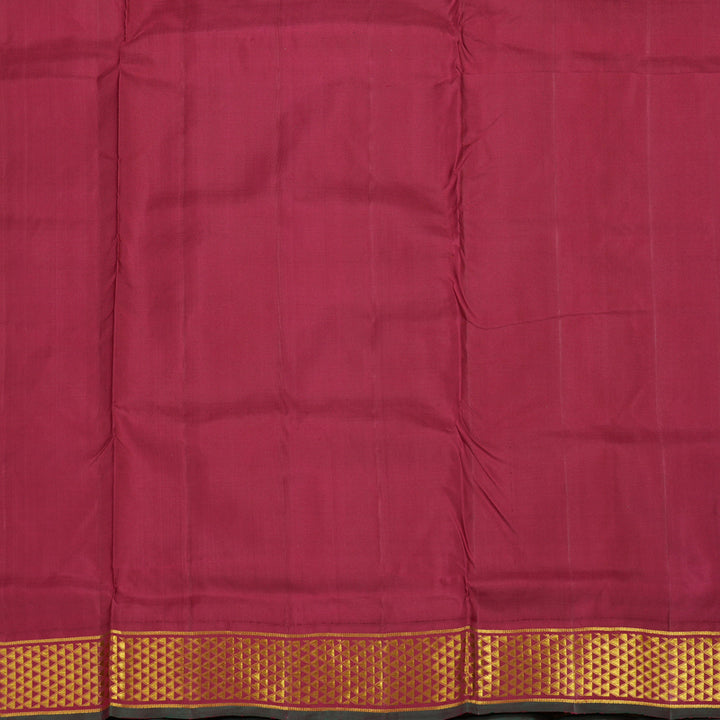 Hayagrivas Handloom Sandal Beige Kanjivaram Silk Saree with Maroon Border KBE845H13-2