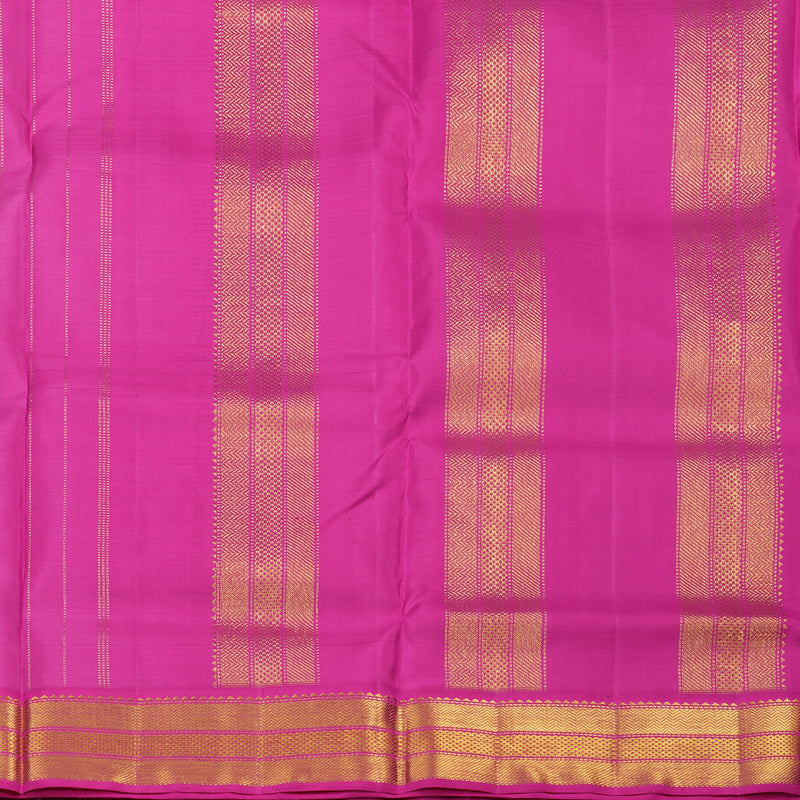 Hayagrivas Handloom Purple Kanjivaram Ten Yards Silk Saree with Rani Pink Border KBE845H9-2