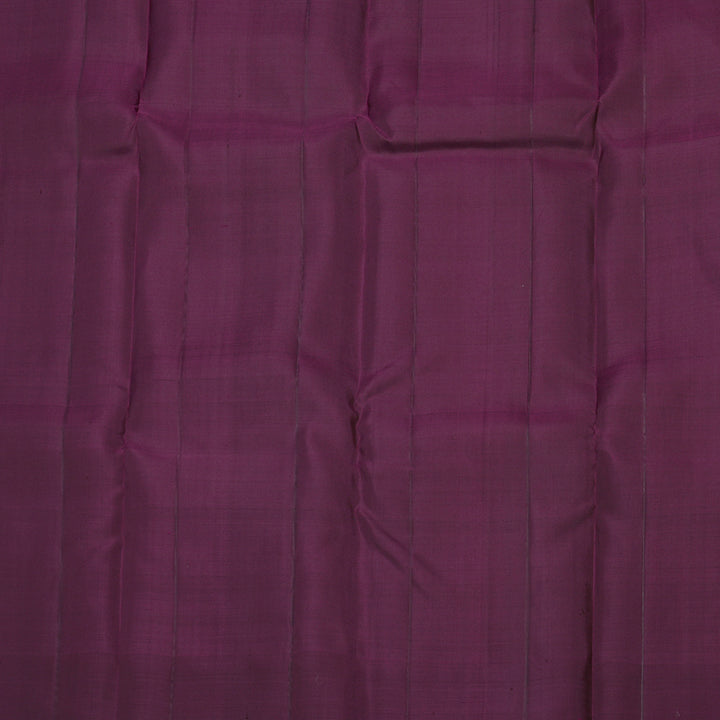 Hayagrivas Handloom Brick Orange Kanjivaram Silk Saree with Wine Purple Border KBE846H8-1
