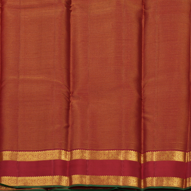 Hayagrivas Handloom Silver Grey Kanjivaram Silk Saree with Maroon Border KBE852H15-2