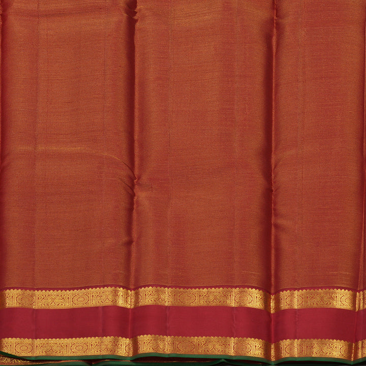 Hayagrivas Handloom Silver Grey Kanjivaram Silk Saree with Maroon Border KBE852H15-2