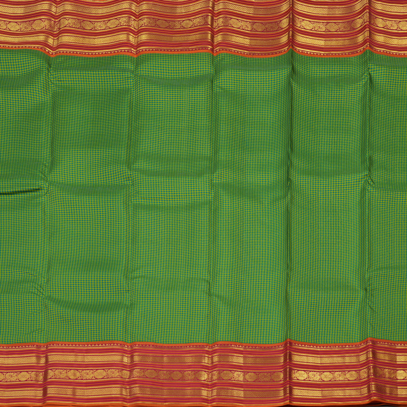 Hayagrivas Handloom Multicolour Kanjivaram Silk Saree with Orange & Pink Border KBE852H9-4