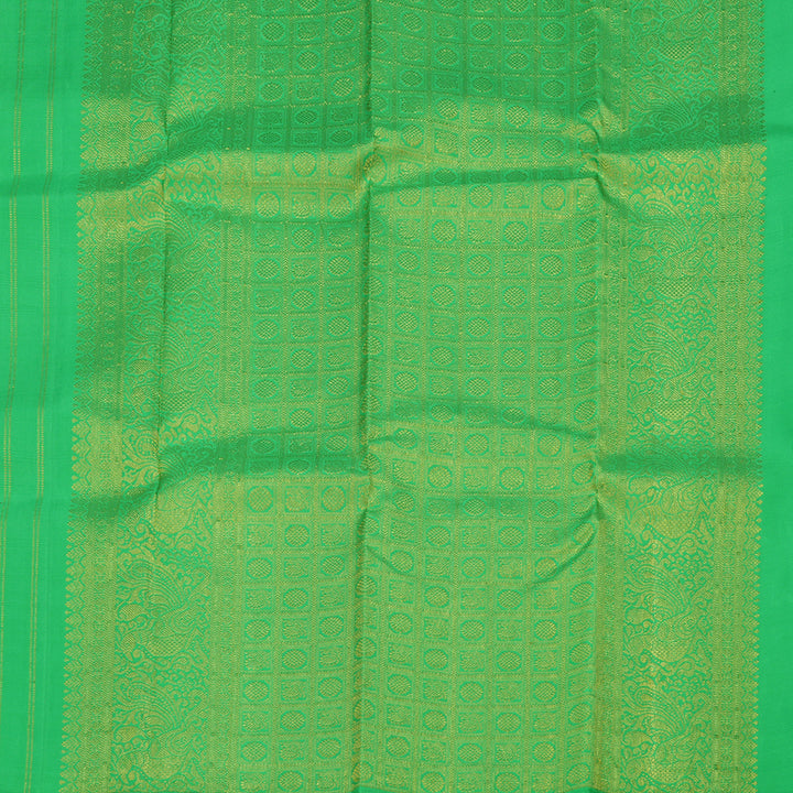 Hayagrivas Handloom Yellow Kanjivaram Silk Saree KBE853H13-5