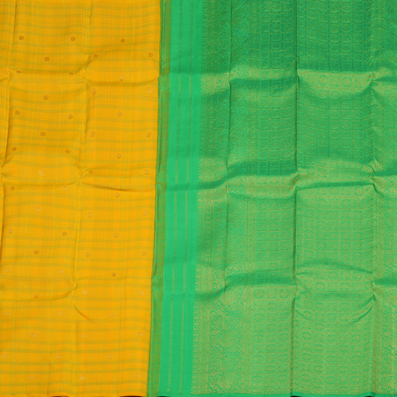 Hayagrivas Handloom Yellow Kanjivaram Silk Saree KBE853H13-5